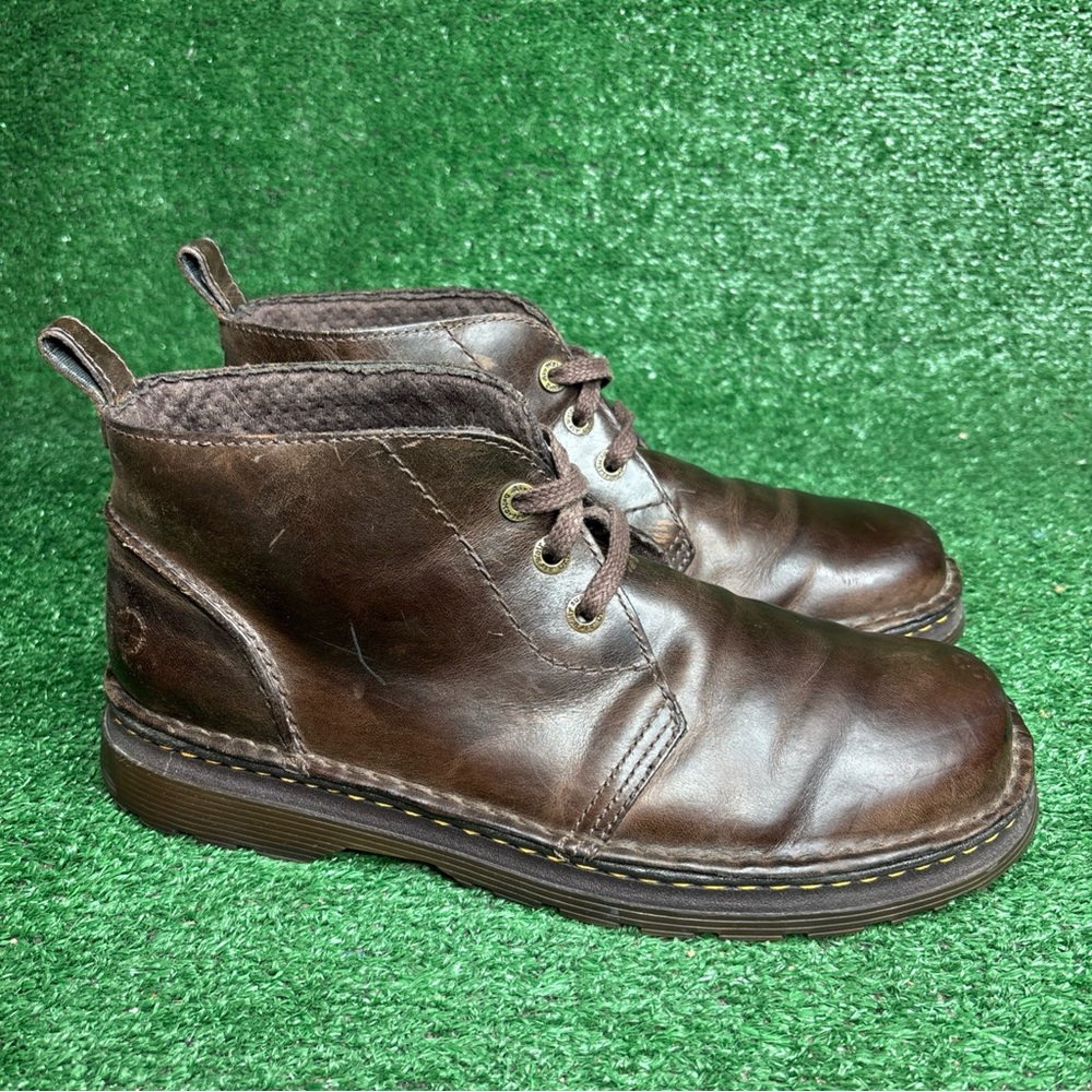 Doc Dr Martens Chukka Reed Brown Leather 3‎ Eyelet Lace Up Boots Men’s Size 12